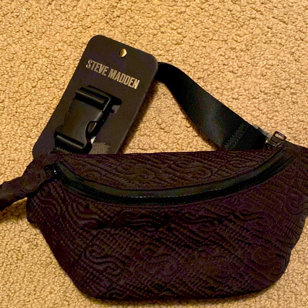 Steve Madden Black Waist Bag